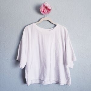 Z By Zella Basic White Oversized Boxy Crop Tee